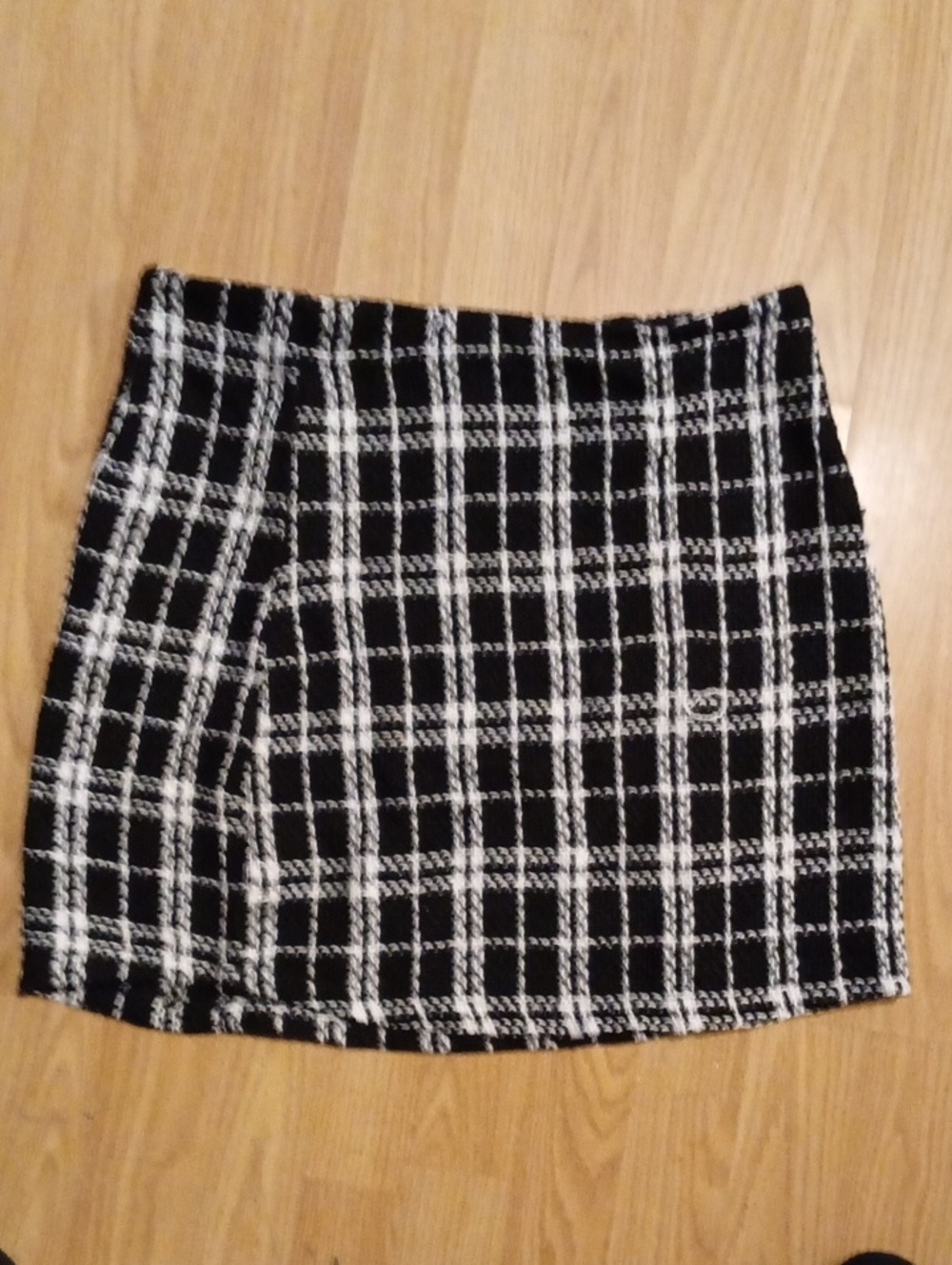 SHEIN Black and White Check Mini Skirt